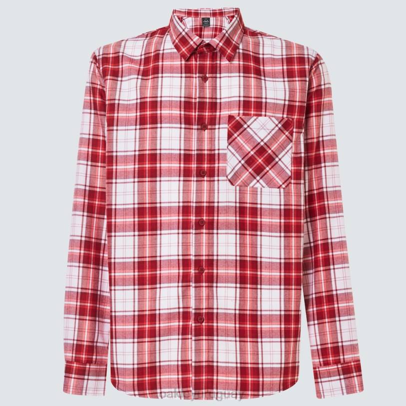 Oakley esencial plus lt franela ls XT4H2414 ropa cheque rojo intenso