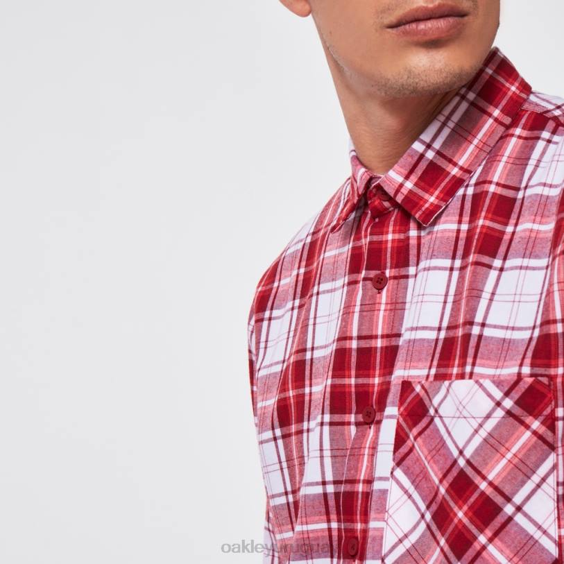 Oakley esencial plus lt franela ls XT4H2414 ropa cheque rojo intenso