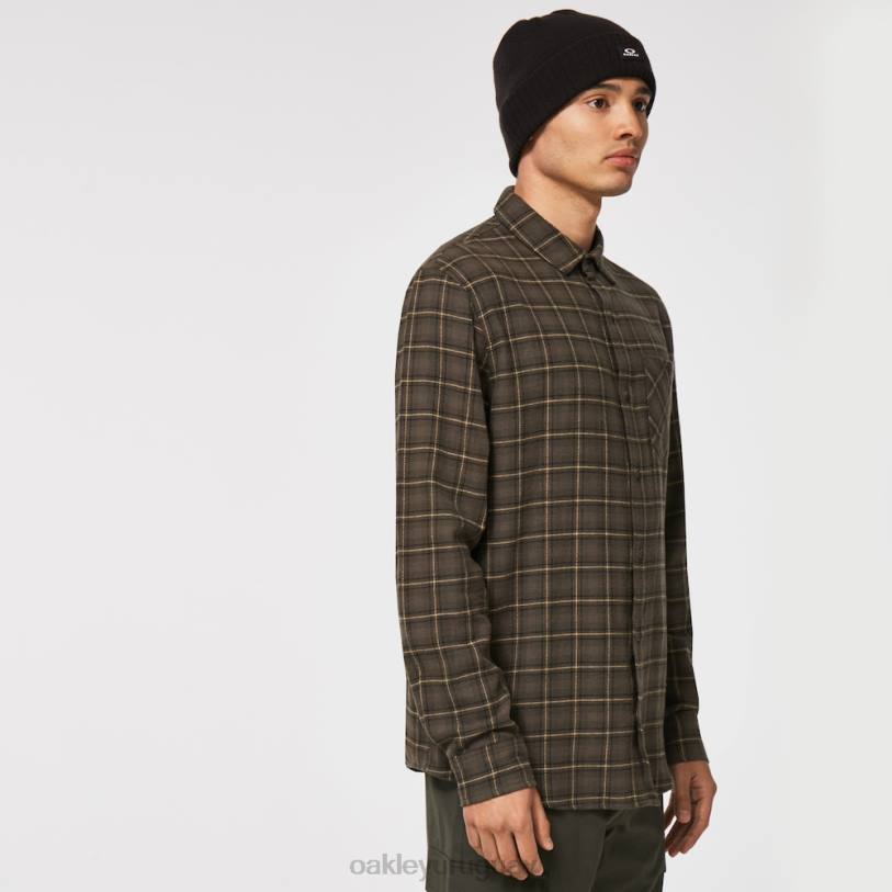 Oakley franela de podio a cuadros ls XT4H2463 ropa nuevo cheque de pincel oscuro