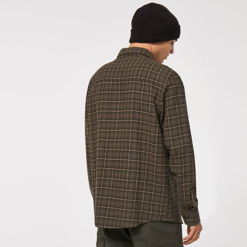 Oakley franela de podio a cuadros ls XT4H2463 ropa nuevo cheque de pincel oscuro