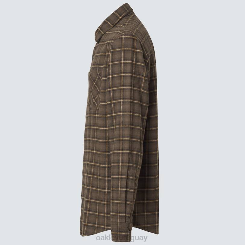 Oakley franela de podio a cuadros ls XT4H2463 ropa nuevo cheque de pincel oscuro