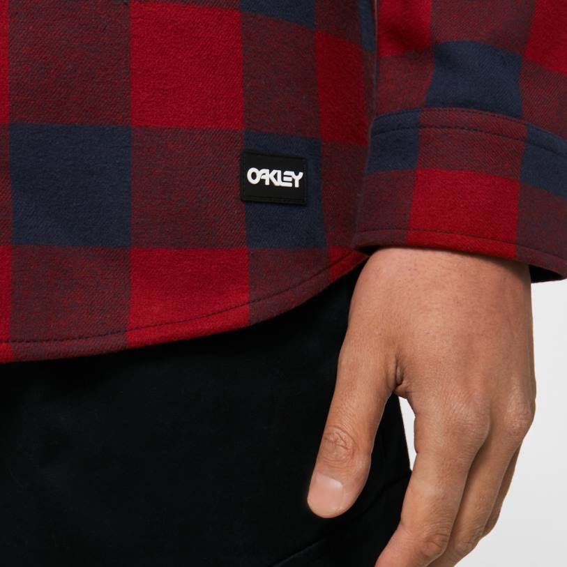 Oakley oso de franela acogedora XT4H2465 ropa cheque rojo de braza/hierro