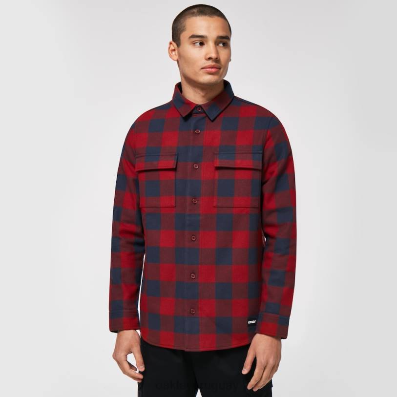 Oakley oso de franela acogedora XT4H2465 ropa cheque rojo de braza/hierro