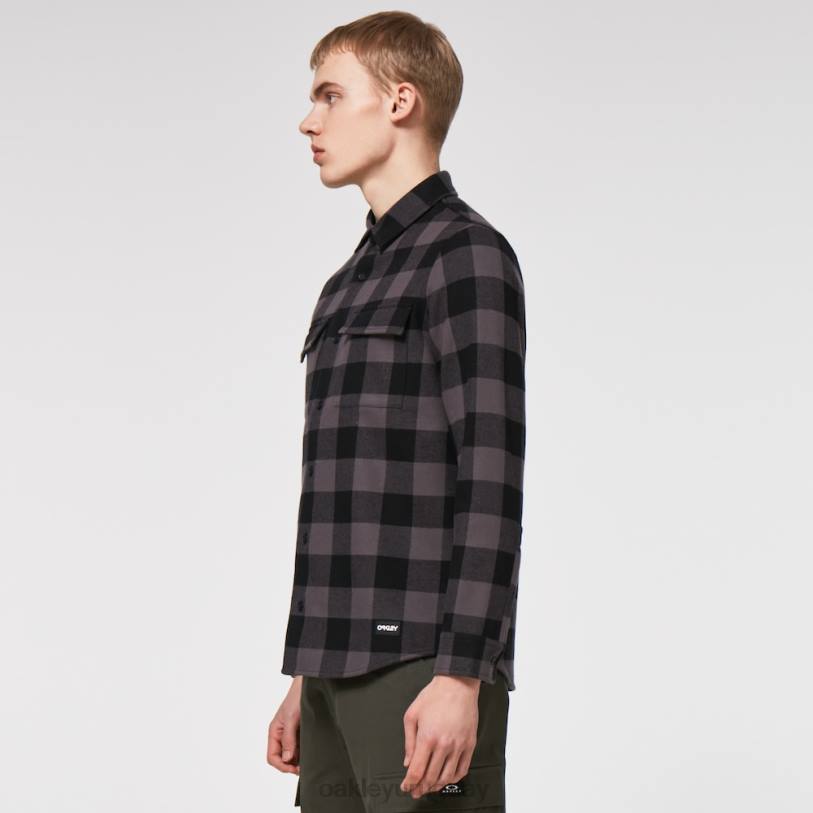 Oakley oso de franela acogedora XT4H2466 ropa cuadros negro/gris