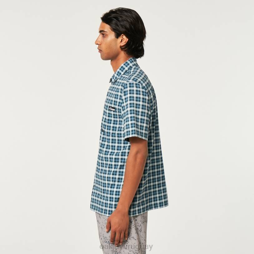 Oakley reducción de camisa de sol XT4H2284 ropa comprobar lavado a la piedra