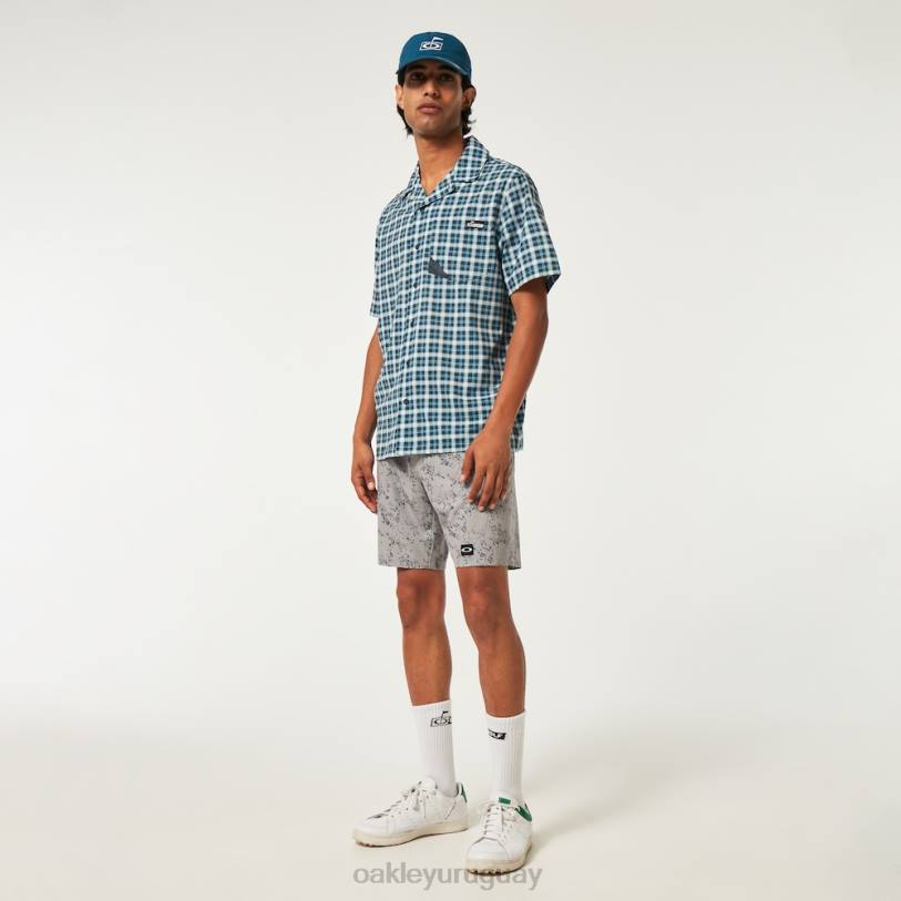 Oakley reducción de camisa de sol XT4H2284 ropa comprobar lavado a la piedra