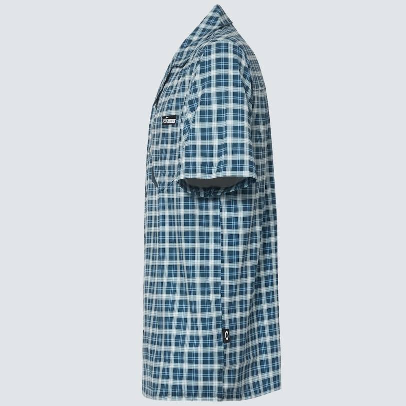 Oakley reducción de camisa de sol XT4H2284 ropa comprobar lavado a la piedra