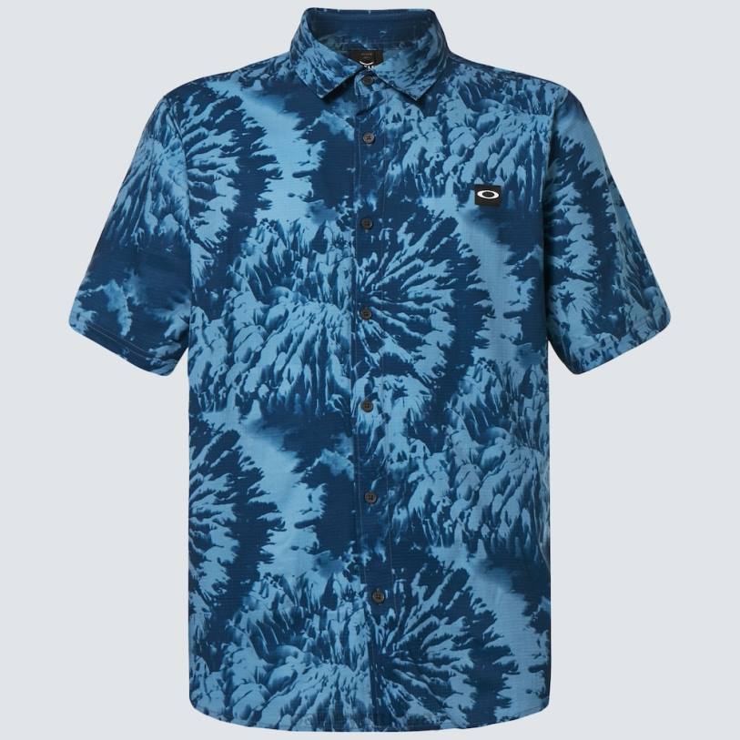 Oakley teñido mtn tejido XT4H2359 ropa teñido anudado de montaña azul