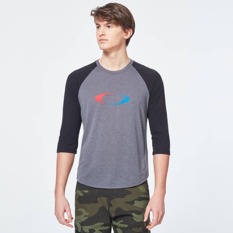 Oakley camiseta 3/4 con elipse degradada de EE. UU. XT4H2404 ropa nuevo gris atlético