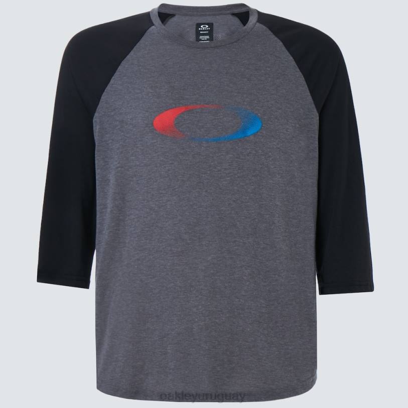Oakley camiseta 3/4 con elipse degradada de EE. UU. XT4H2404 ropa nuevo gris atlético