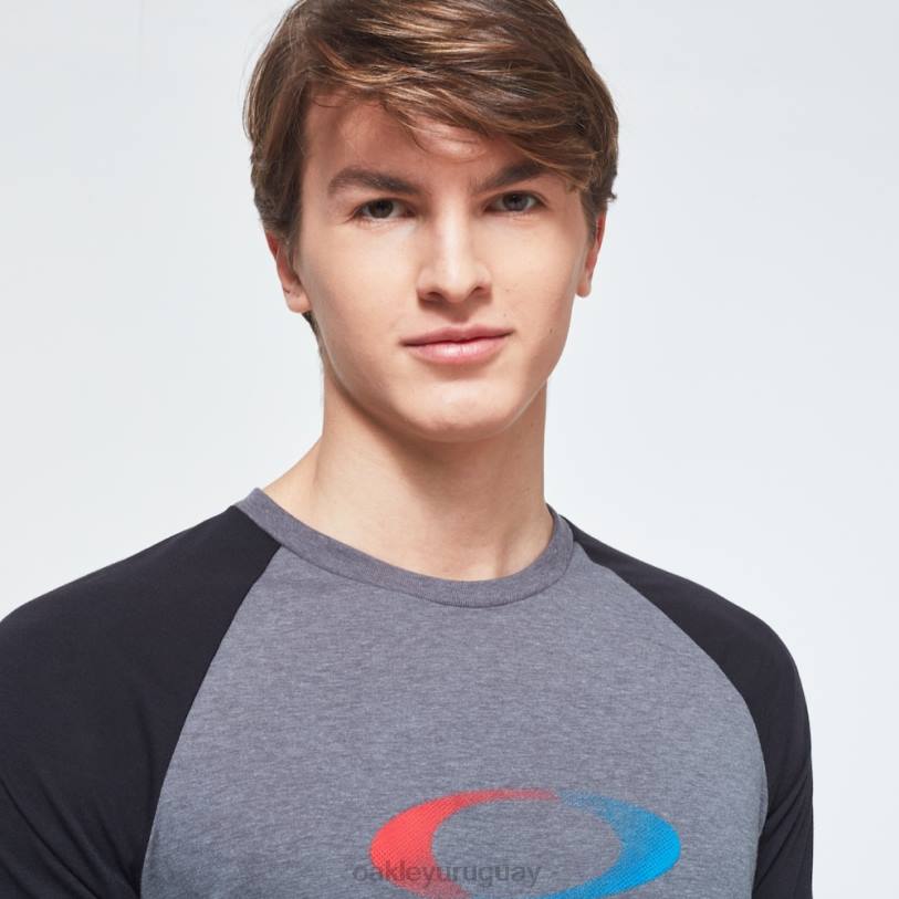 Oakley camiseta 3/4 con elipse degradada de EE. UU. XT4H2404 ropa nuevo gris atlético