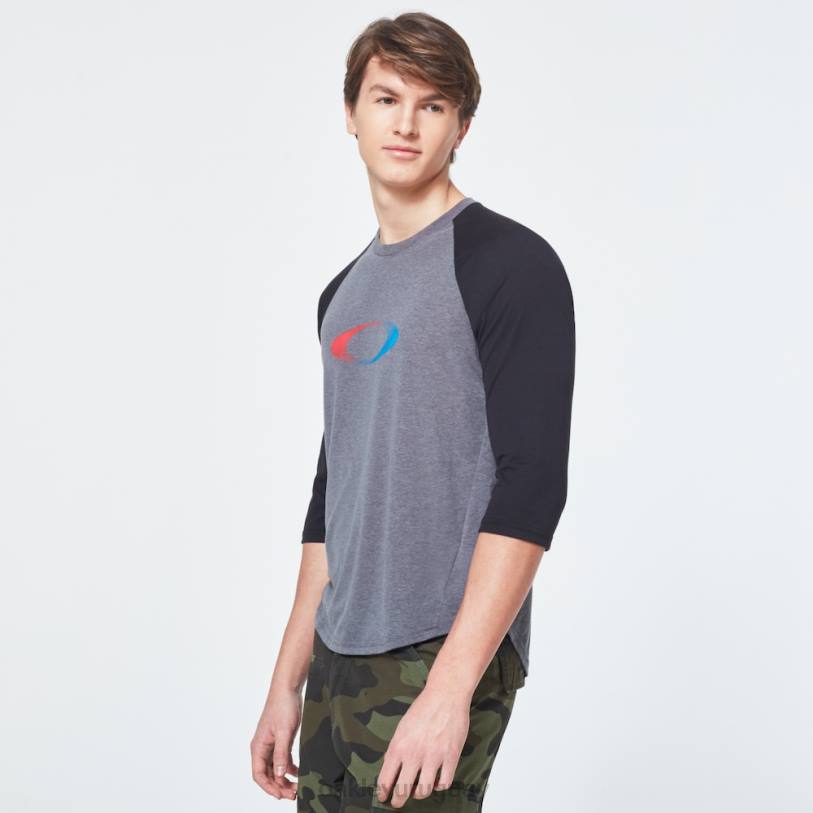 Oakley camiseta 3/4 con elipse degradada de EE. UU. XT4H2404 ropa nuevo gris atlético