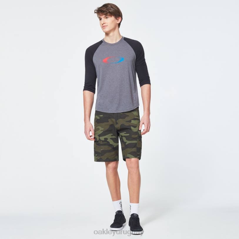 Oakley camiseta 3/4 con elipse degradada de EE. UU. XT4H2404 ropa nuevo gris atlético