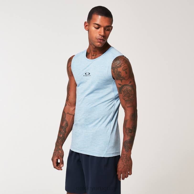 Oakley camiseta sin mangas o fit rc XT4H2130 ropa azul jaspeado lavado a la piedra