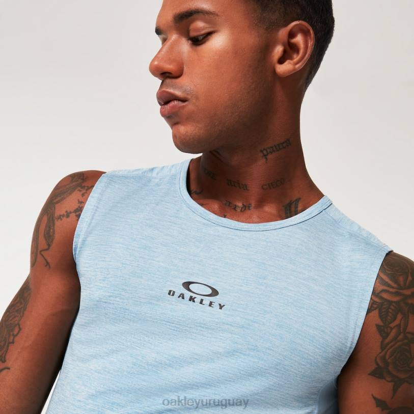 Oakley camiseta sin mangas o fit rc XT4H2130 ropa azul jaspeado lavado a la piedra