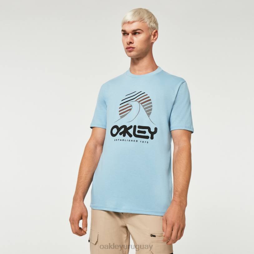 Oakley camiseta una ola b1b XT4H2139 ropa azul lavado a la piedra