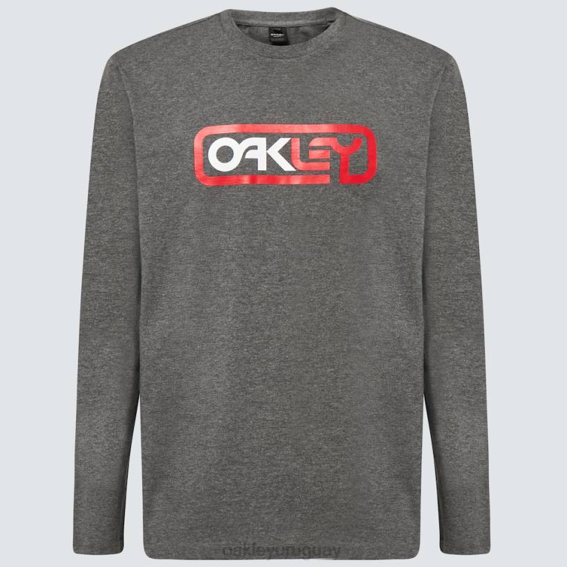 Oakley encerrado en la camiseta b1b ls XT4H2369 ropa nuevo gris atlético