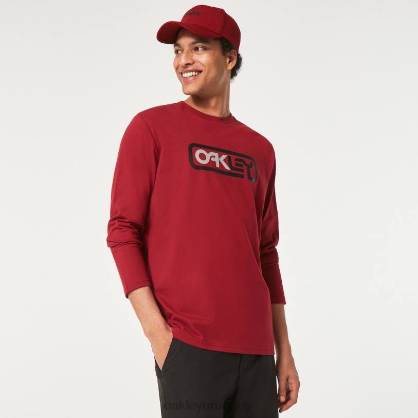 Oakley encerrado en la camiseta b1b ls XT4H2372 ropa rojo hierro