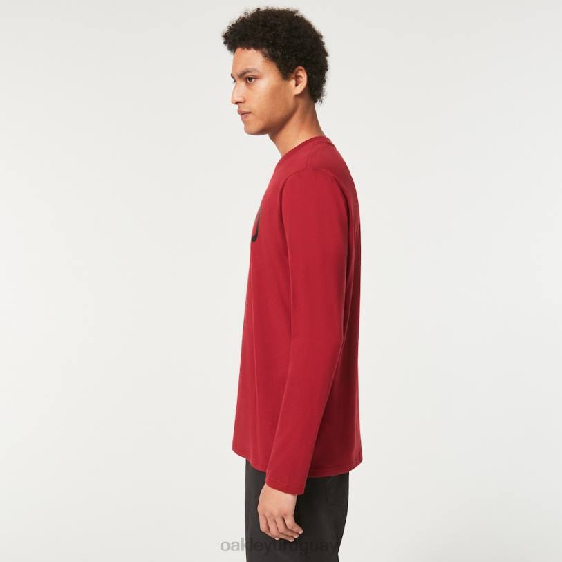 Oakley encerrado en la camiseta b1b ls XT4H2372 ropa rojo hierro