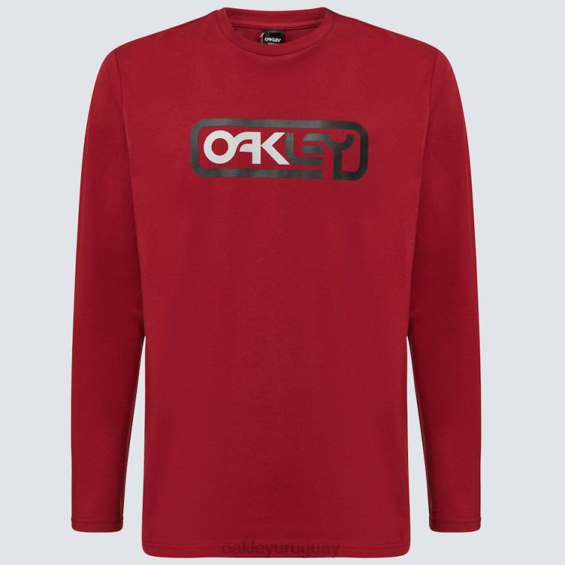 Oakley encerrado en la camiseta b1b ls XT4H2372 ropa rojo hierro