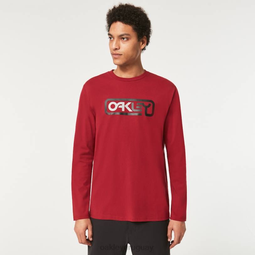 Oakley encerrado en la camiseta b1b ls XT4H2372 ropa rojo hierro