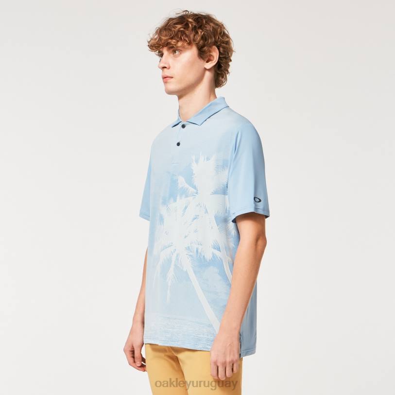 Oakley reducir polo XT4H2180 ropa azul lavado a la piedra