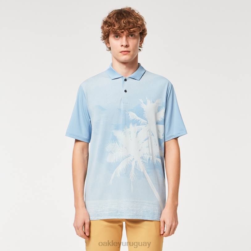Oakley reducir polo XT4H2180 ropa azul lavado a la piedra