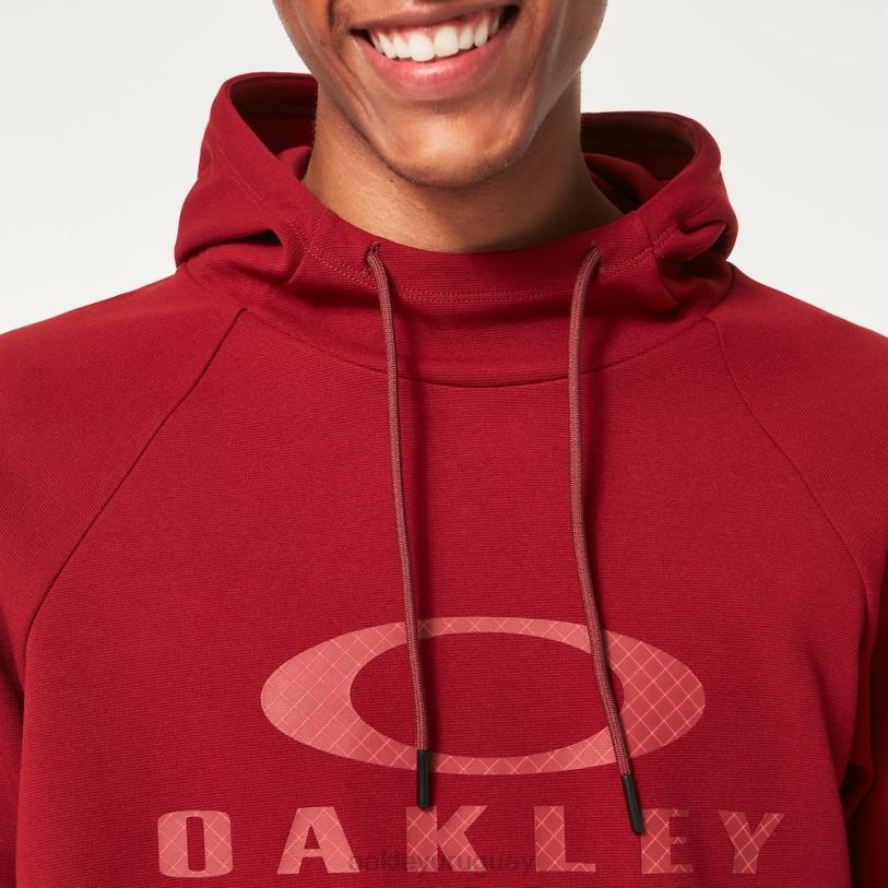 Oakley sudadera con capucha de onda estática 2.0 XT4H2307 ropa rojo hierro
