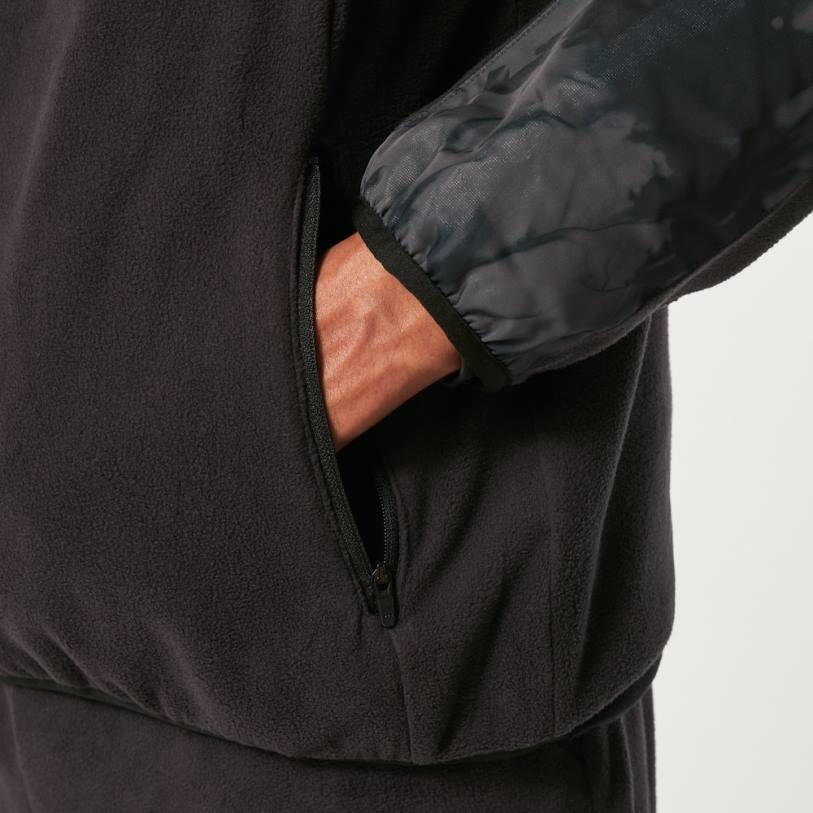 Oakley sudadera con capucha de wanderlust fz XT4H2305 ropa negro/montaña td print