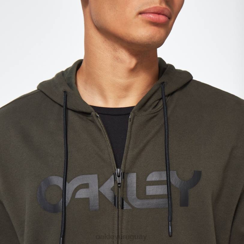 Oakley sudadera con capucha y cierre completo de peluche XT4H2503 ropa nuevo pincel oscuro/negro