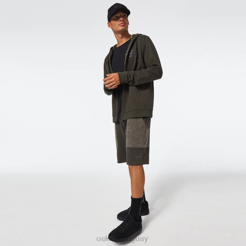 Oakley sudadera con capucha y cierre completo de peluche XT4H2503 ropa nuevo pincel oscuro/negro