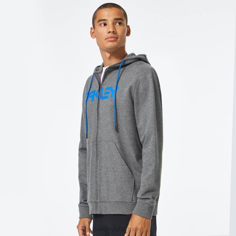 Oakley sudadera con capucha y cierre completo de peluche XT4H2505 ropa nuevo gris atlético/ozono