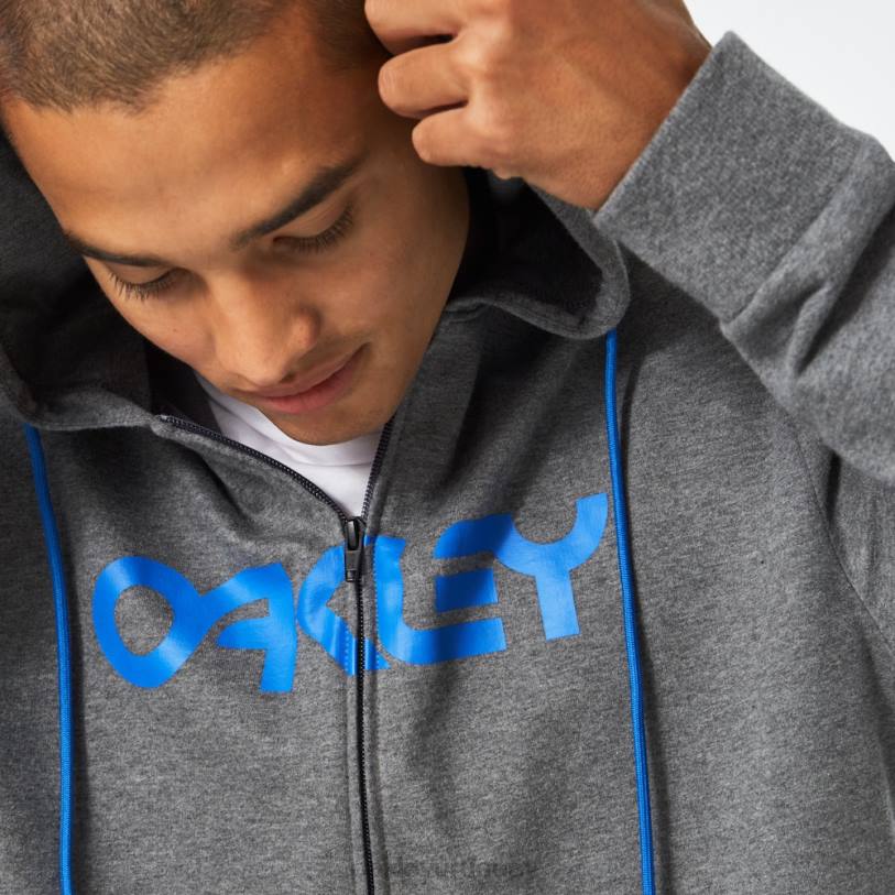 Oakley sudadera con capucha y cierre completo de peluche XT4H2505 ropa nuevo gris atlético/ozono