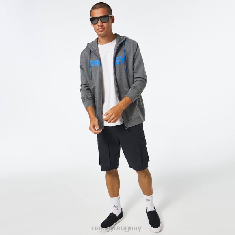 Oakley sudadera con capucha y cierre completo de peluche XT4H2505 ropa nuevo gris atlético/ozono