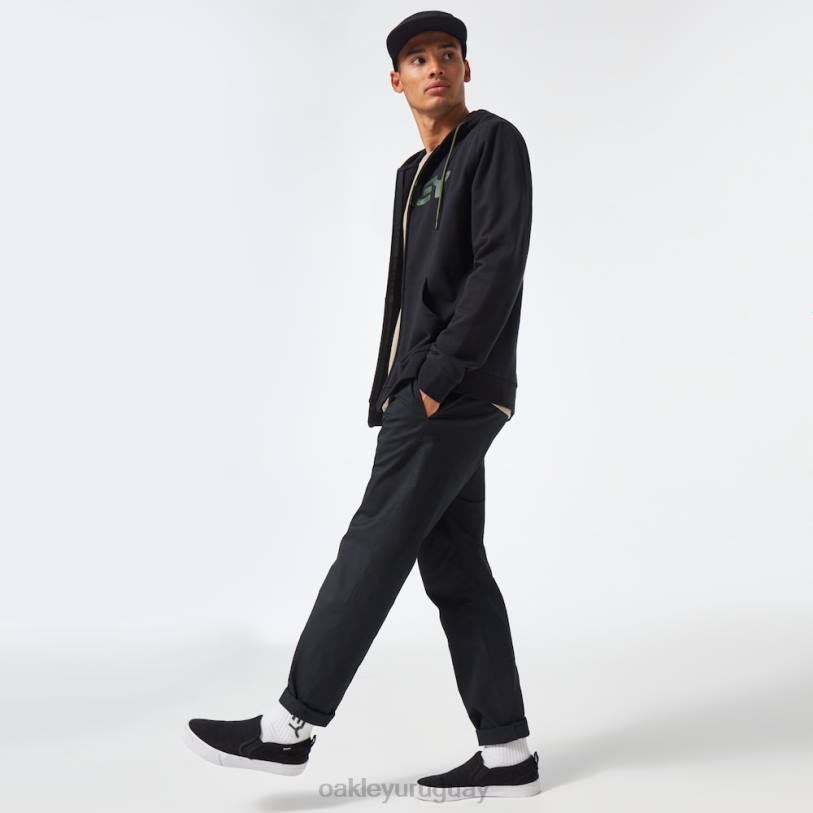 Oakley sudadera con capucha y cierre completo de peluche XT4H2506 ropa negro/camuflaje central