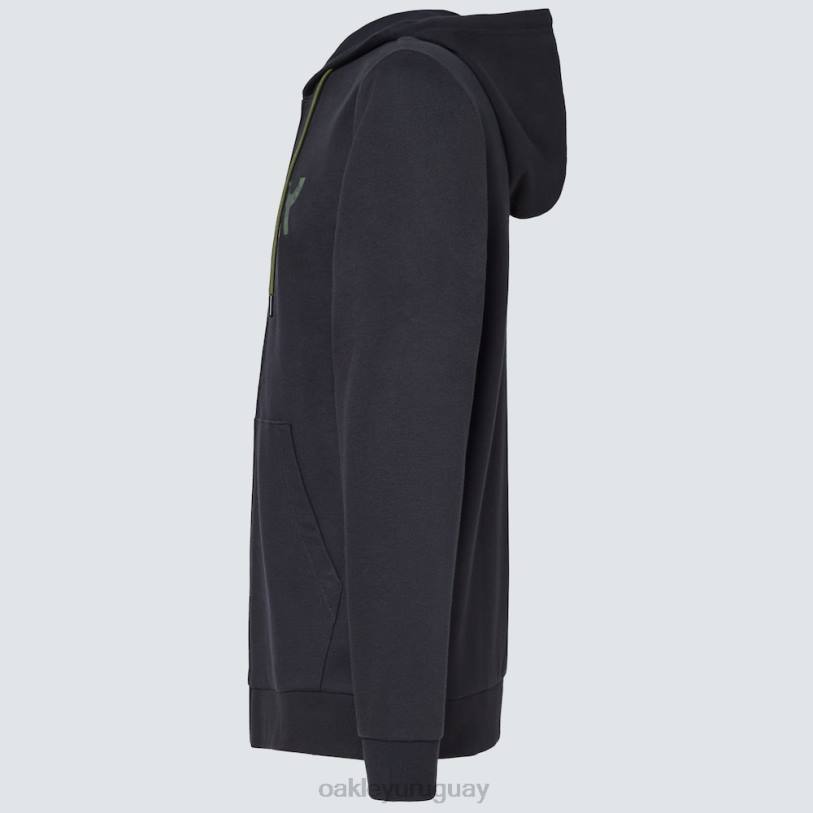 Oakley sudadera con capucha y cierre completo de peluche XT4H2506 ropa negro/camuflaje central