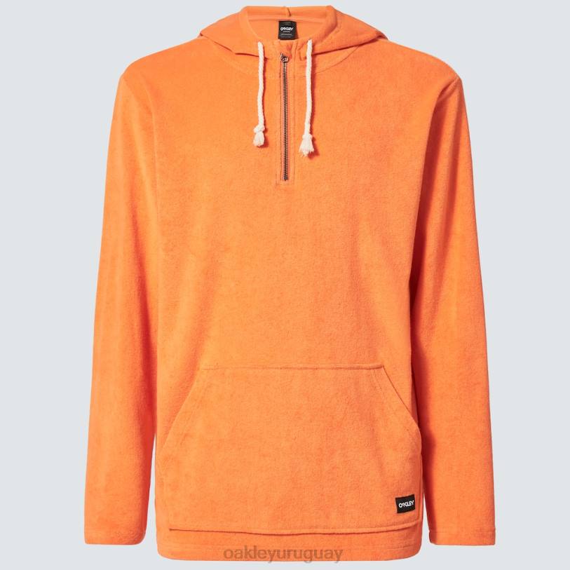 Oakley sudadera con capucha y cremallera de 1/4 XT4H2235 ropa naranja suave