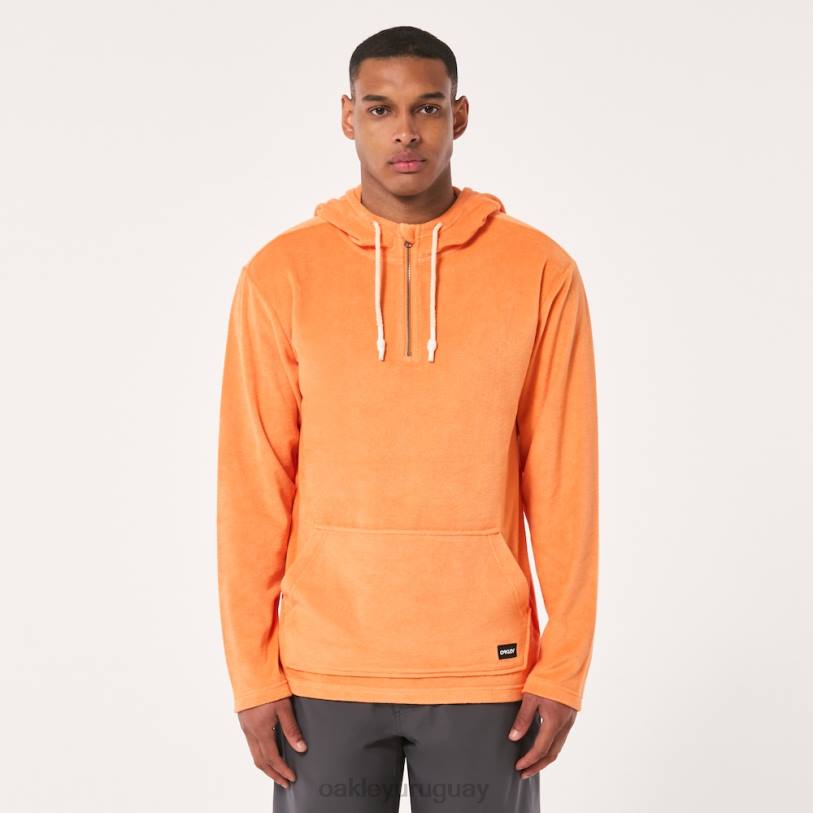 Oakley sudadera con capucha y cremallera de 1/4 XT4H2235 ropa naranja suave