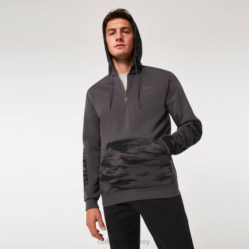 Oakley sudadera con capucha y cremallera de 1/4 con parche de camuflaje XT4H2286 ropa gris uniforme