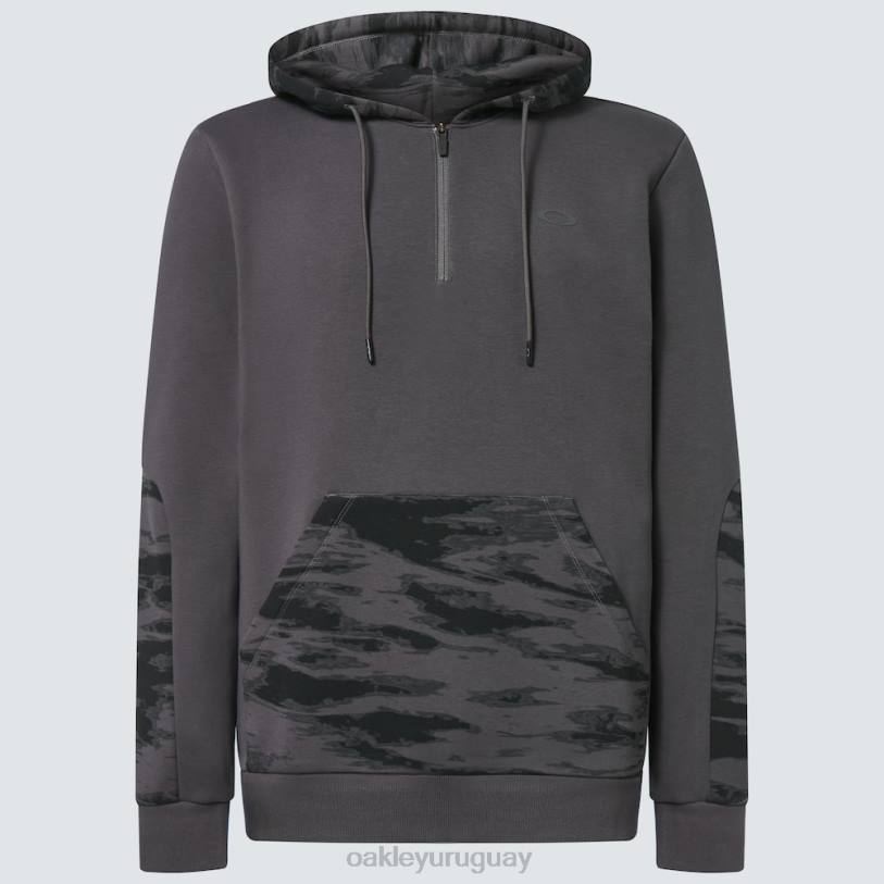 Oakley sudadera con capucha y cremallera de 1/4 con parche de camuflaje XT4H2286 ropa gris uniforme