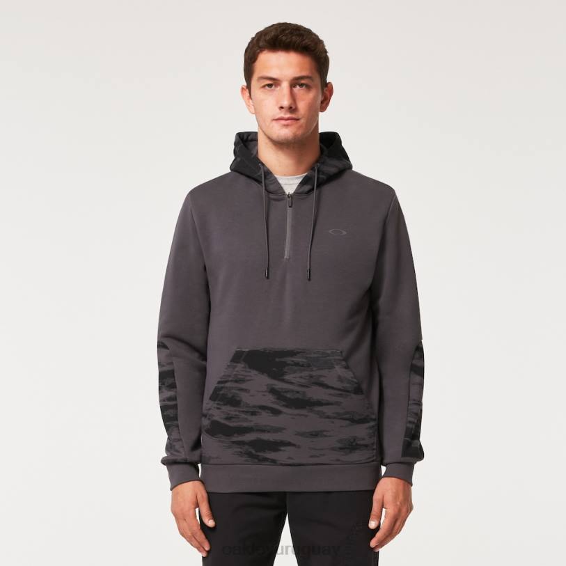 Oakley sudadera con capucha y cremallera de 1/4 con parche de camuflaje XT4H2286 ropa gris uniforme