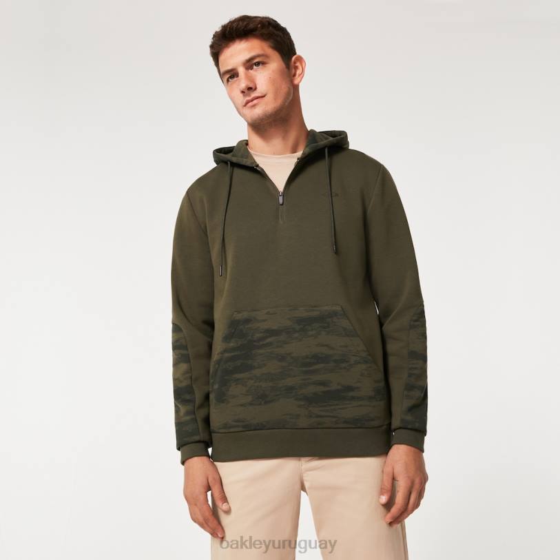 Oakley sudadera con capucha y cremallera de 1/4 con parche de camuflaje XT4H2287 ropa nuevo pincel oscuro