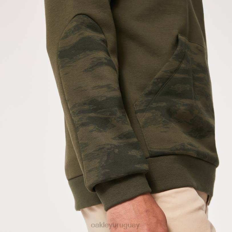 Oakley sudadera con capucha y cremallera de 1/4 con parche de camuflaje XT4H2287 ropa nuevo pincel oscuro